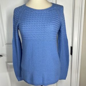 Talbots, Size S, Round Neck,  Herringbone Weave On Top,  Pretty Blue Sweater
